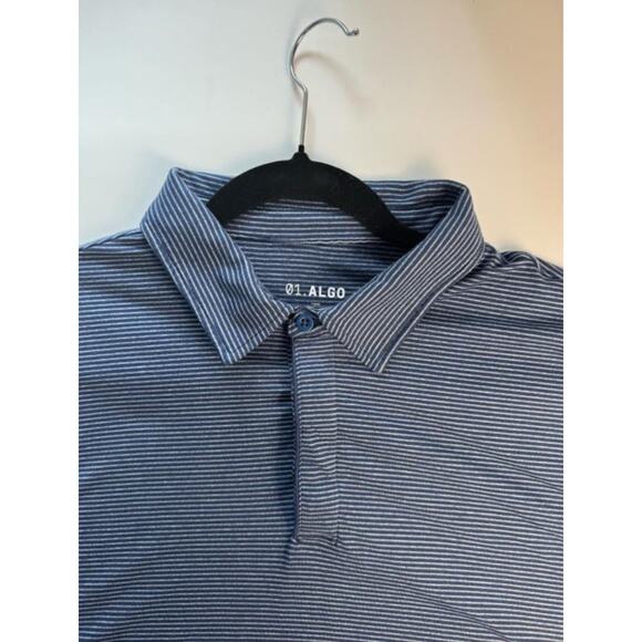 01.Algo Performance Mens Short Sleeves Navy Polo Shirt Size XL UV SPF 40 - Picture 2 of 5